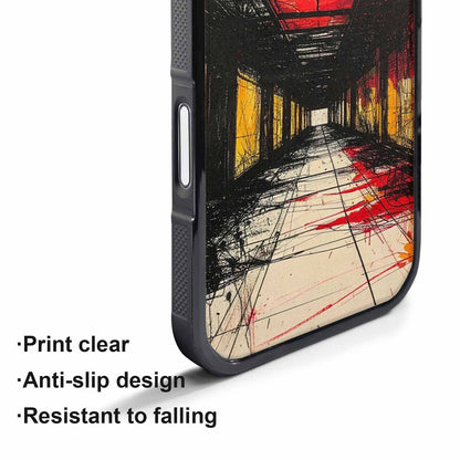 iPhone 17 Air Case — Black Red Ink Liminal Space Galaxy, Custom Phone Case