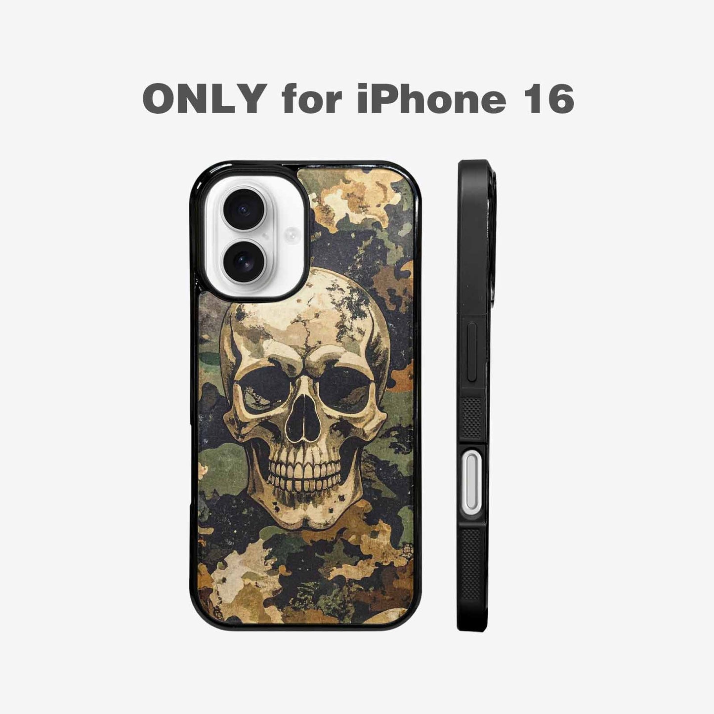iPhone 16 Case — Military Camo Texture Combined With Distressed, Personalized Phone Case