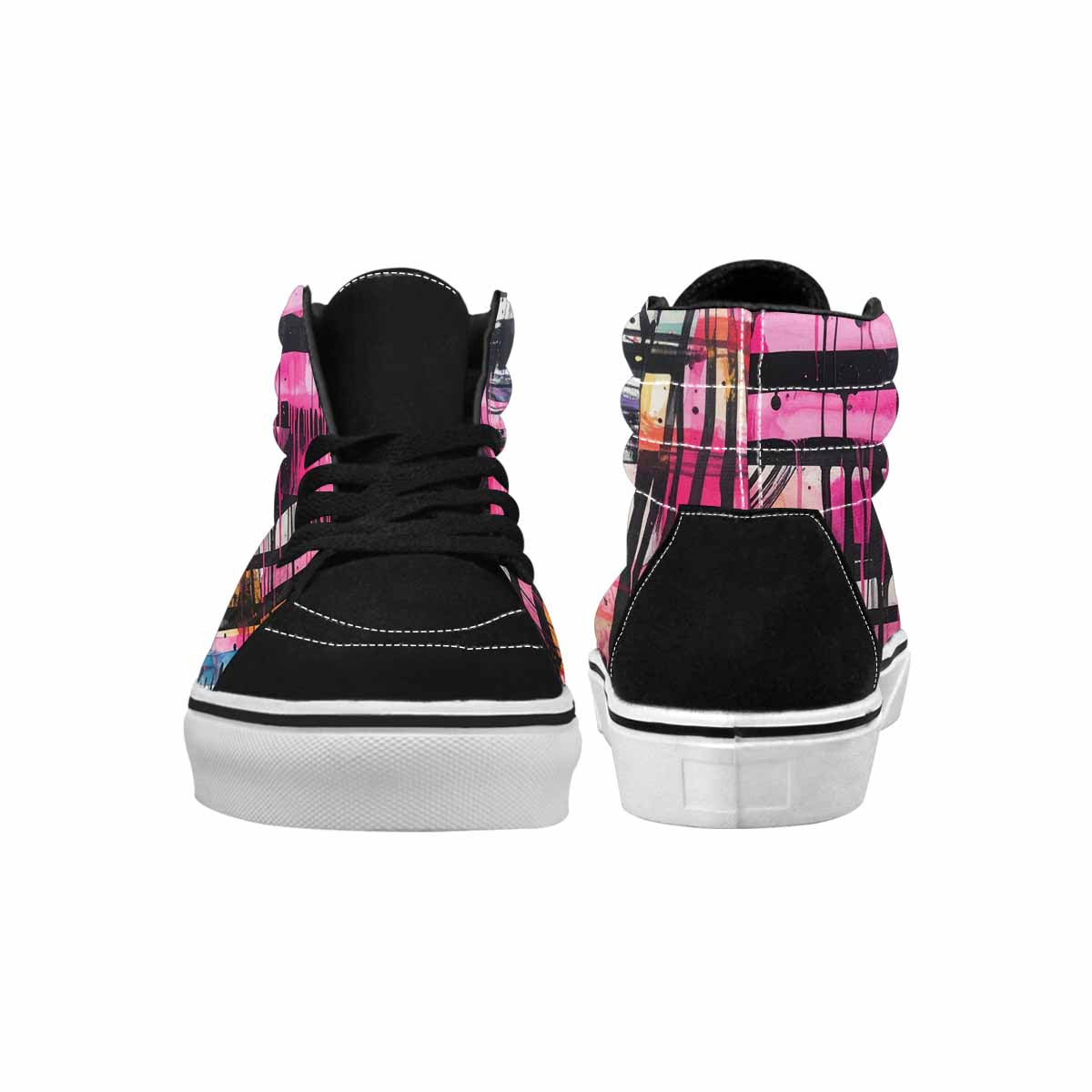 MEN'S Zebra Stripe Burst High Top Canvas Grunge Shoes