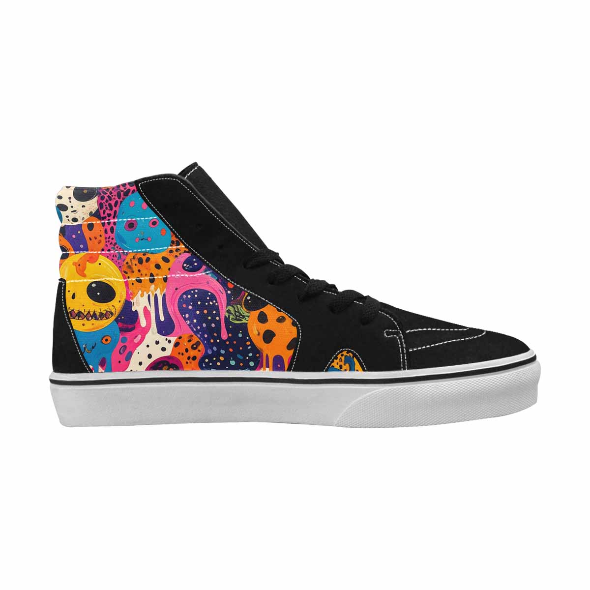 MEN'S Melting Aliens High Top Canvas Vibrant Chaos Custom Sneakers