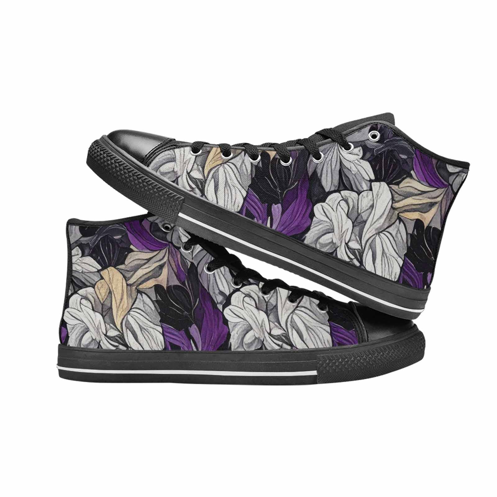 MEN'S Asexual Flag Color High Top Canvas Aesthetic Custom Shoes