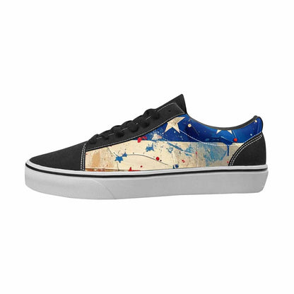 MEN'S Patriotic Canvas Unique Print Kaleidoscope Handmade Custom Shoes