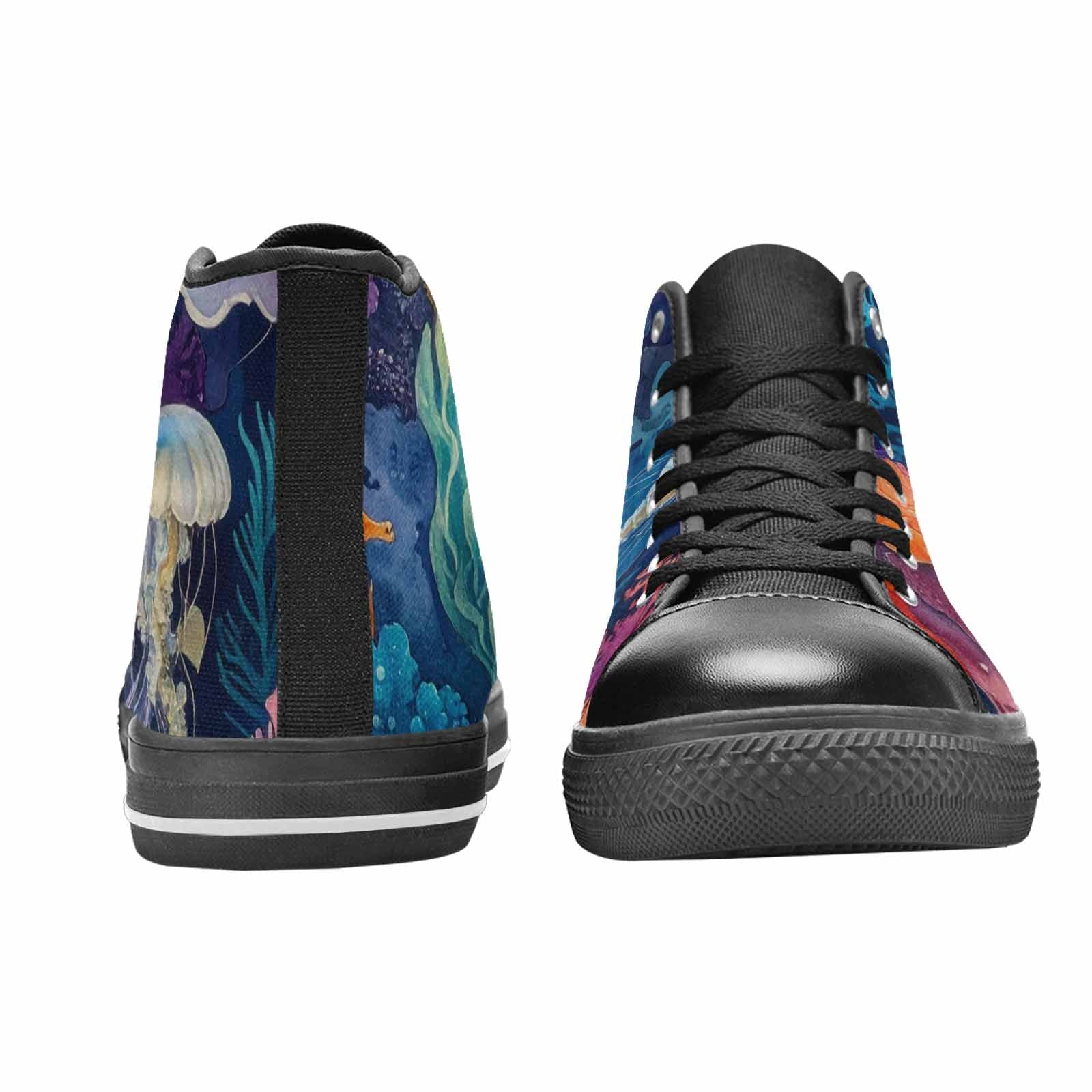 WOMEN'S Fish Scale Coral High Top Canvas Grunge Shoes