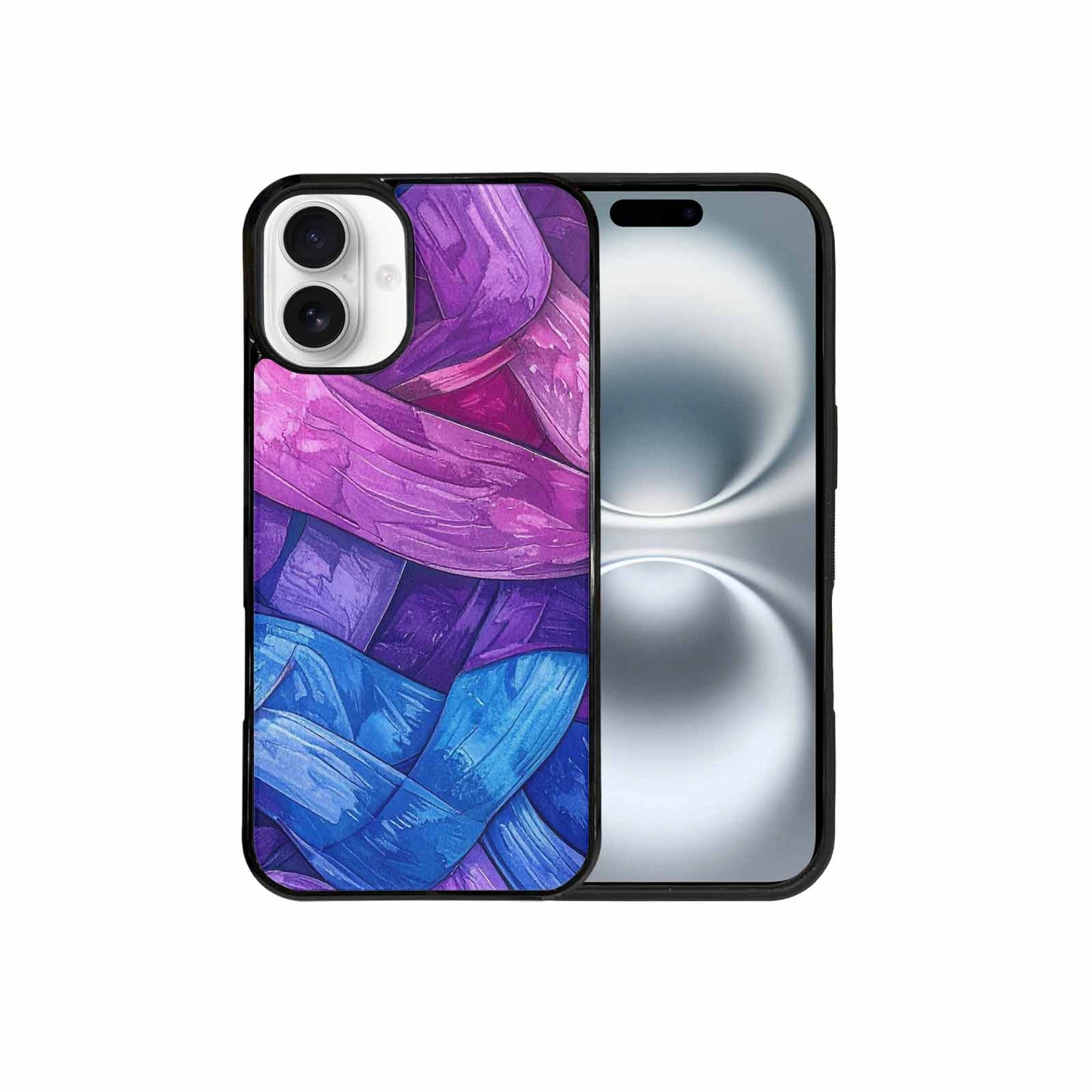 iPhone 16 Plus Case — Bisexual Flag Color Theme Small Rainbow, Customized Protective Case