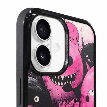 iPhone 17 Case — Black &amp; Pink Ink Cartoon Cute, Custom Printed Phone Case