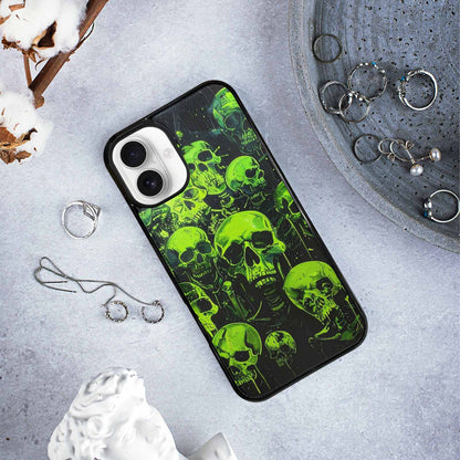 iPhone 16 Plus Case — Skeletons Neon Green Glowskele Ou7 Personalized, Customized Protective Case