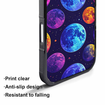 iPhone 17 Pro Case — Neon Winter Moon Seamless Cartoon Cute, Custom Art Phone Cover