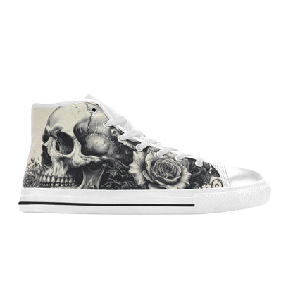 Dark Gothic Skull Collection Men's High Top Canvas Shoes | Freaky Shoes®