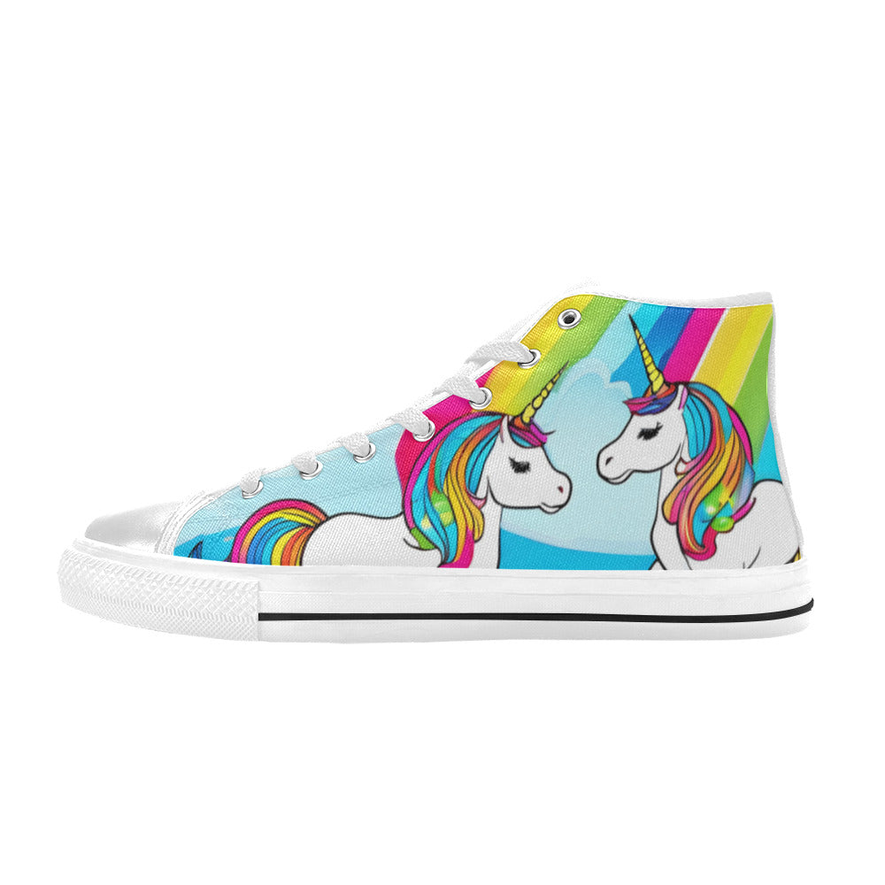 MEN'S Abstract Unicorns Art Men’S High Top Canvas Cottagecore Custom Sneakers