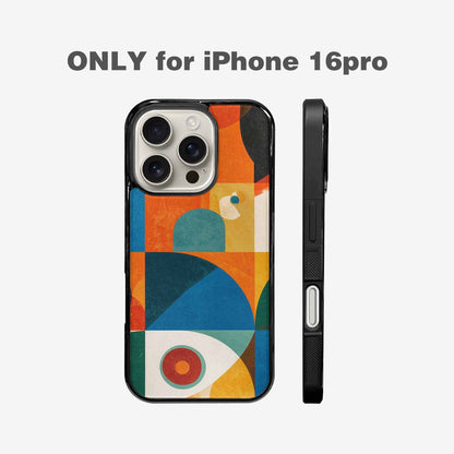 iPhone 16 Pro Case — 1990s Memphis Art Pattern, Custom Printed Phone Case