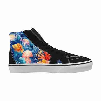 WOMEN'S Fish Scale Coral High Top Canvas Wallpaper Art Custom Sneakers