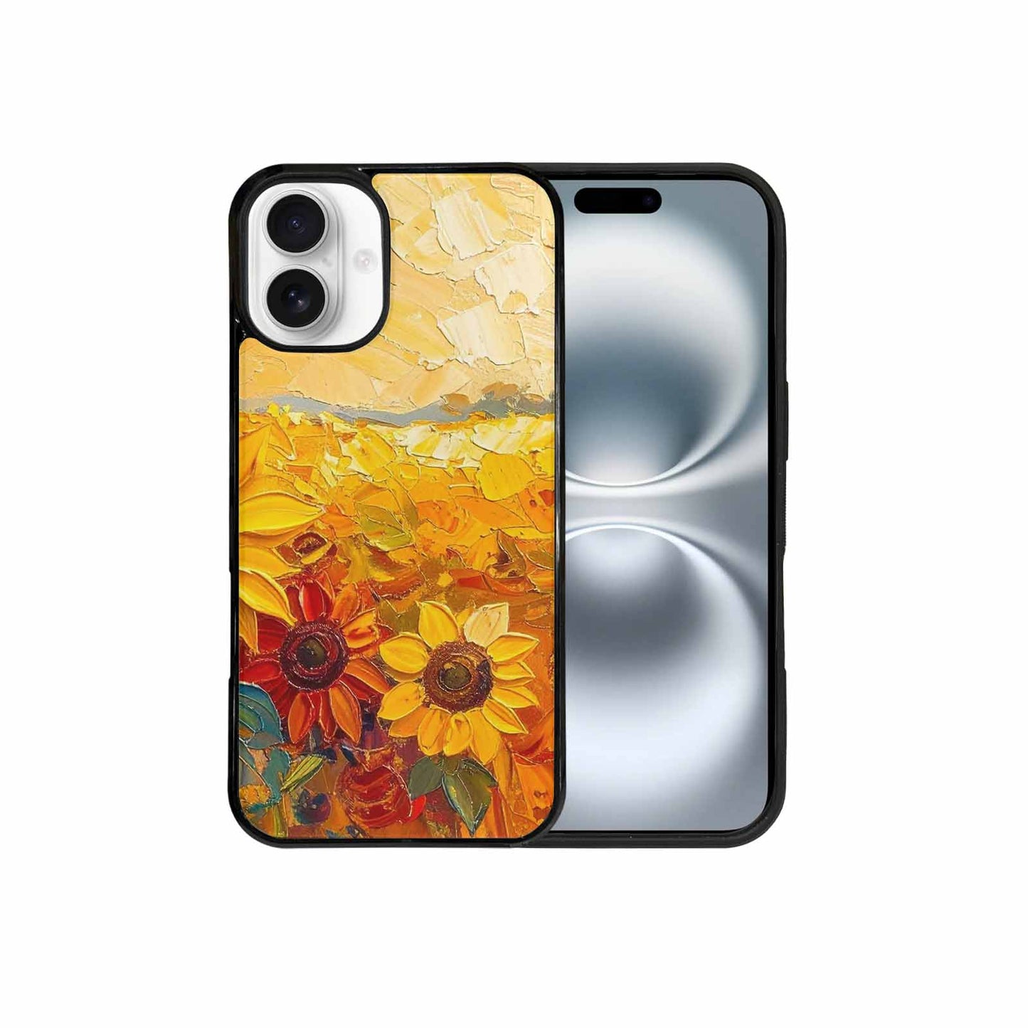 iPhone 16 Plus Case — Impressionist Sunflower Brushstroke Pattern Hundreds Of, Original Design Phone Case