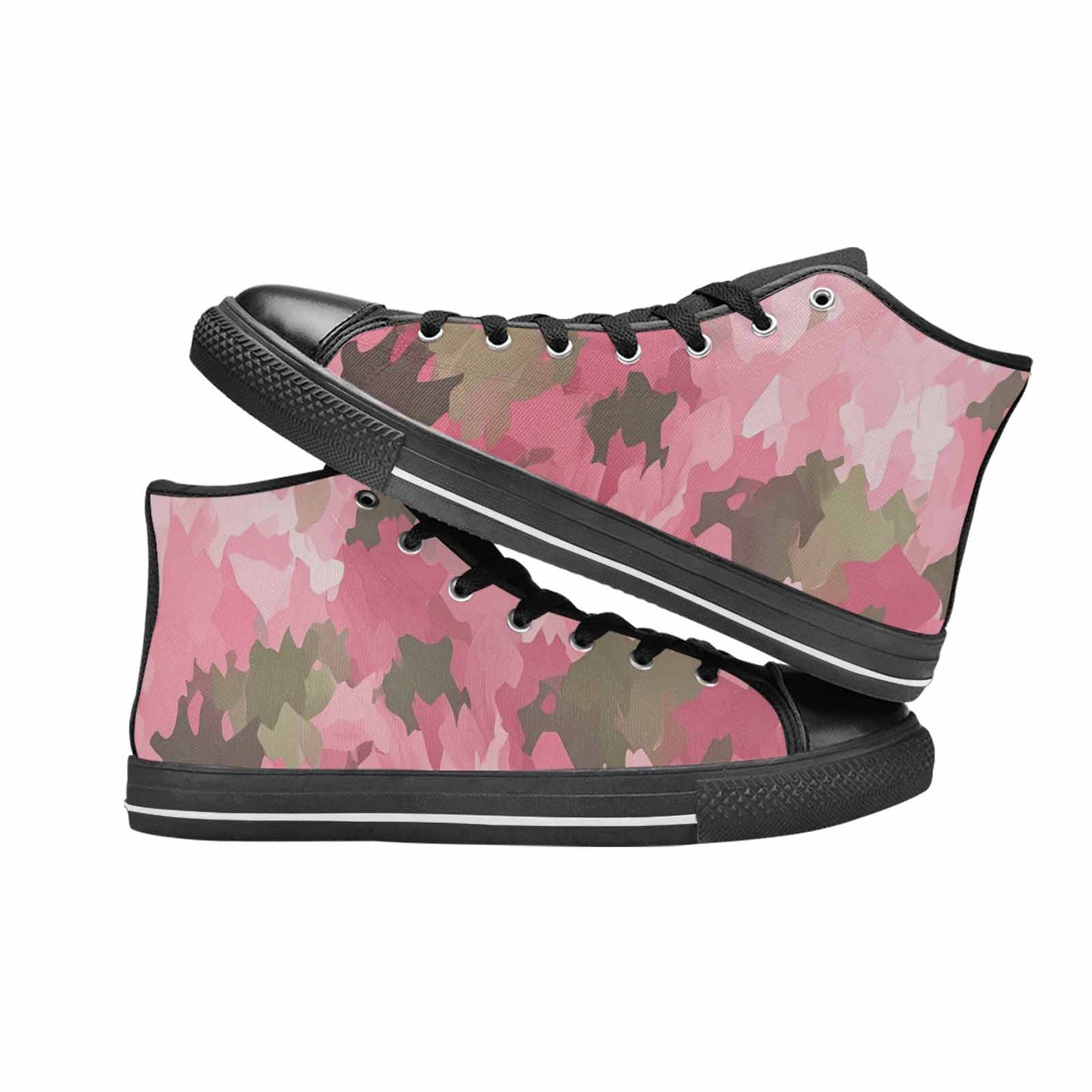 WOMEN'S Military Camouflage Blotch High Top Canvas Wallpaper Art Custom Shoes