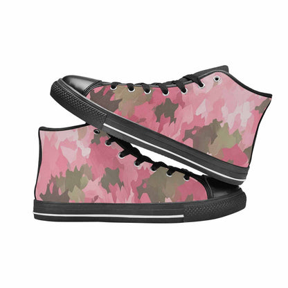 WOMEN'S Military Camouflage Blotch High Top Canvas Wallpaper Art Custom Shoes