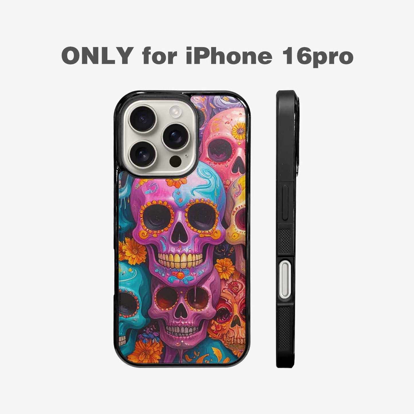 iPhone 16 Pro Case — Sugar Skullsmelting Sugar Skulls, Unique Phone Case Design