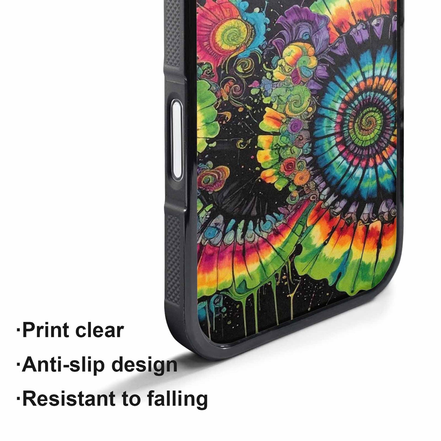 iPhone 17 Pro Max Case — Black &amp; Green Ink Tie Dye, Custom Printed Phone Case