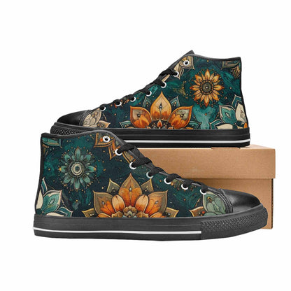 MEN'S Mandala High Top Canvas Grunge Custom Sneakers