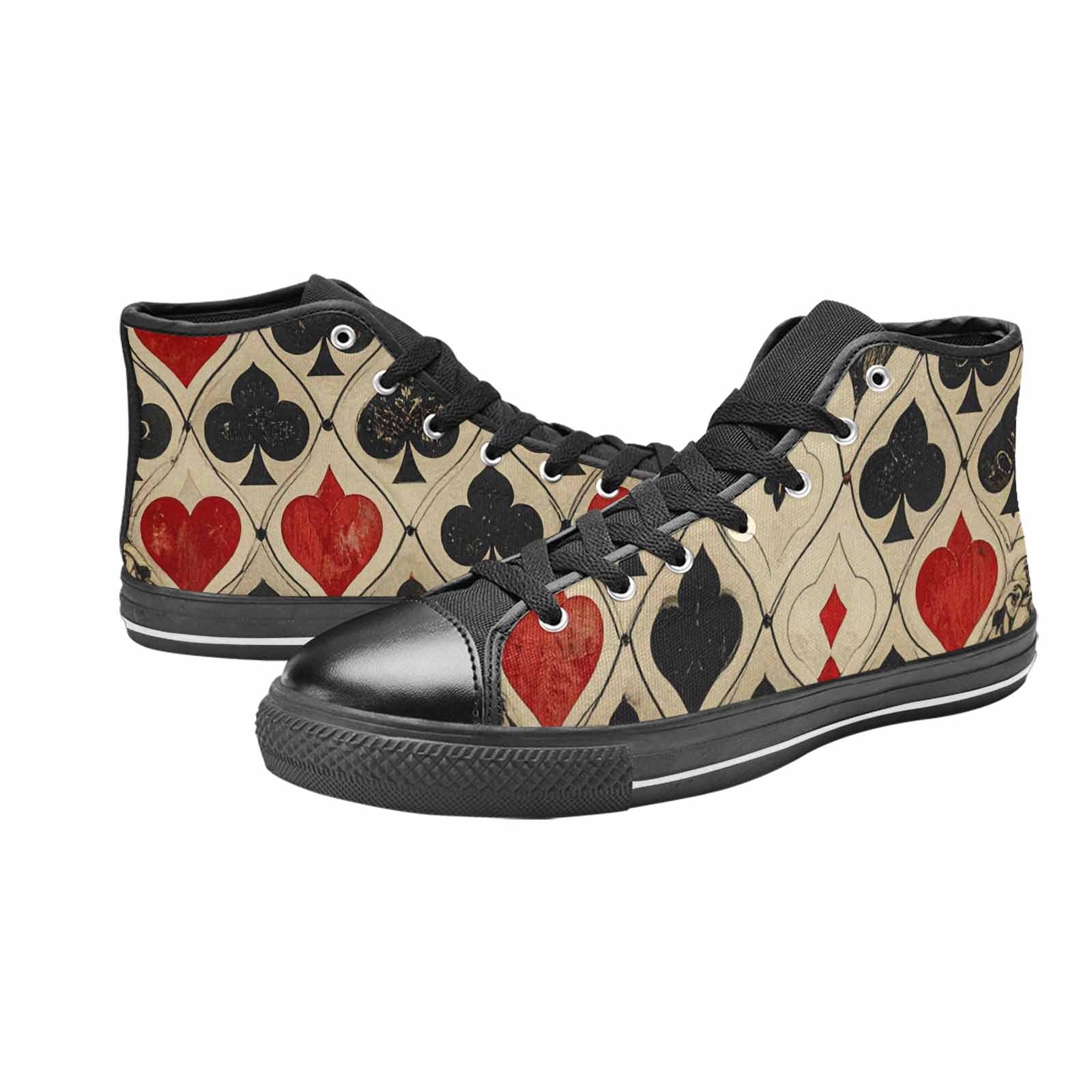 MEN'S Playing Card Suit High Top Canvas Dark Academia Custom Sneakers