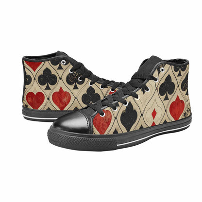 MEN'S Playing Card Suit High Top Canvas Dark Academia Custom Sneakers