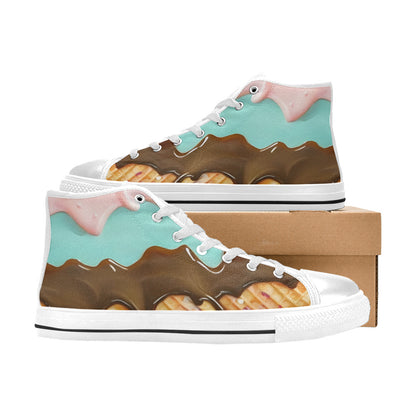 WOMEN'S Cc Ice Cream Art High Top Canvas Dark Academia Shoes