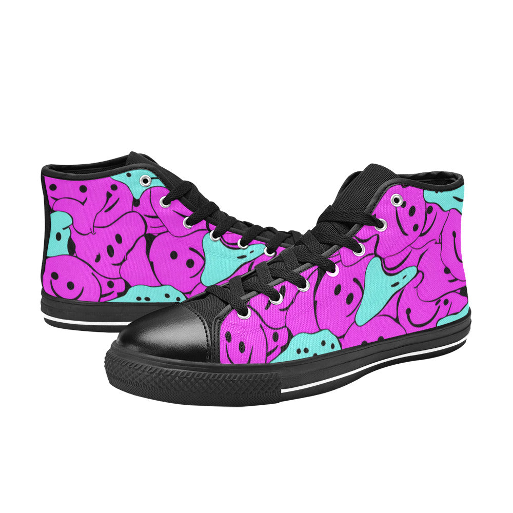 MEN'S Melting Faces 2 Men’S High Top Canvas Neon Fantasy Sneakers