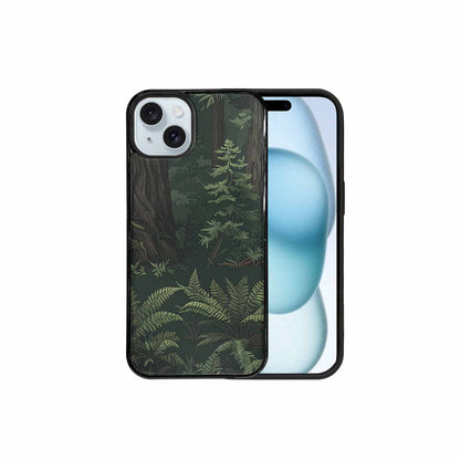 iPhone 15 Plus Case — Seamless Pattern Ancient Redwood Forest Giant, Custom Art Phone Cover