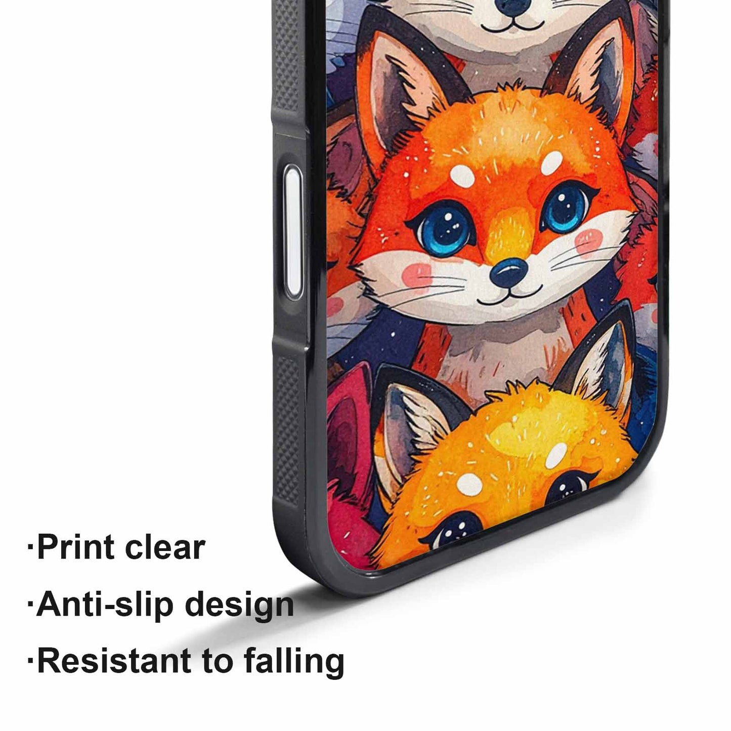 iPhone 17 Pro Case — Watercolor Kawaii Fox Faces Watercolor Abstract, Custom Print Case Cover