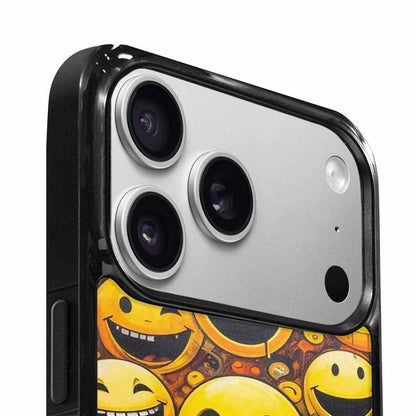 iPhone 17 Pro Max Case — Melting Moon Smiley Red Original Art, Custom Print Case Cover