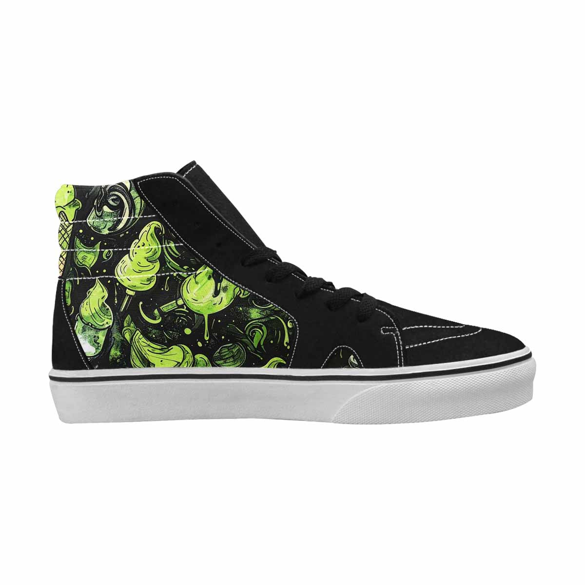 MEN'S Ice Cream Motif High Top Canvas Kaleidoscope Custom Sneakers