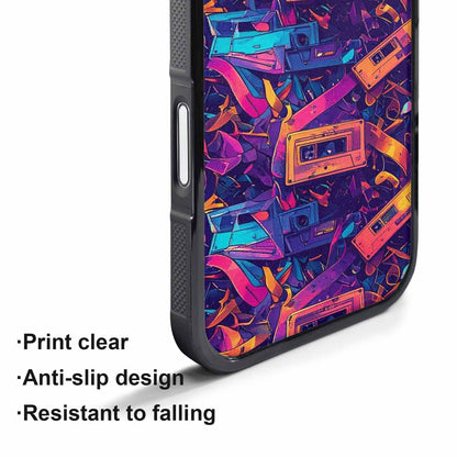 iPhone 17 Pro Max Case — Retro Cassette Tape Pattern Retro Vintage, Custom Designed Case Cover