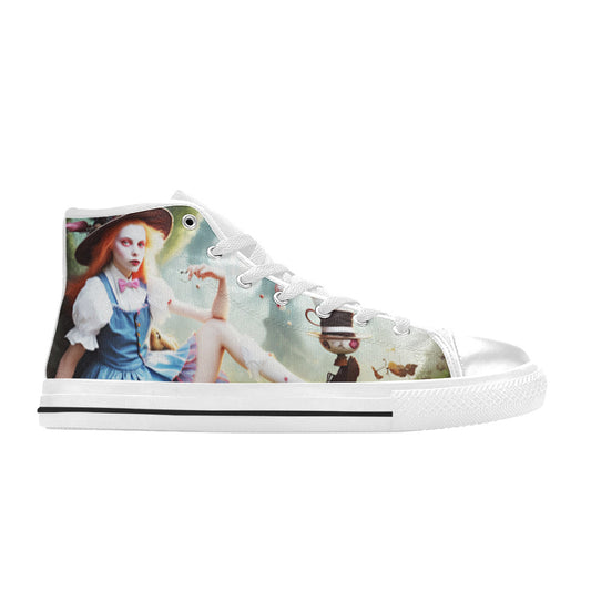 WOMEN'S Acid Creepy Wonderland Psychedelic High Top Canvas Grunge Shoes