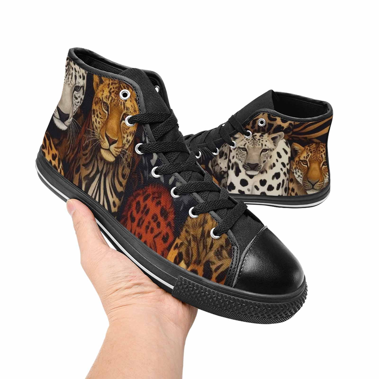 MEN'S Animal Print High Top Canvas Neon Fantasy Custom Shoes
