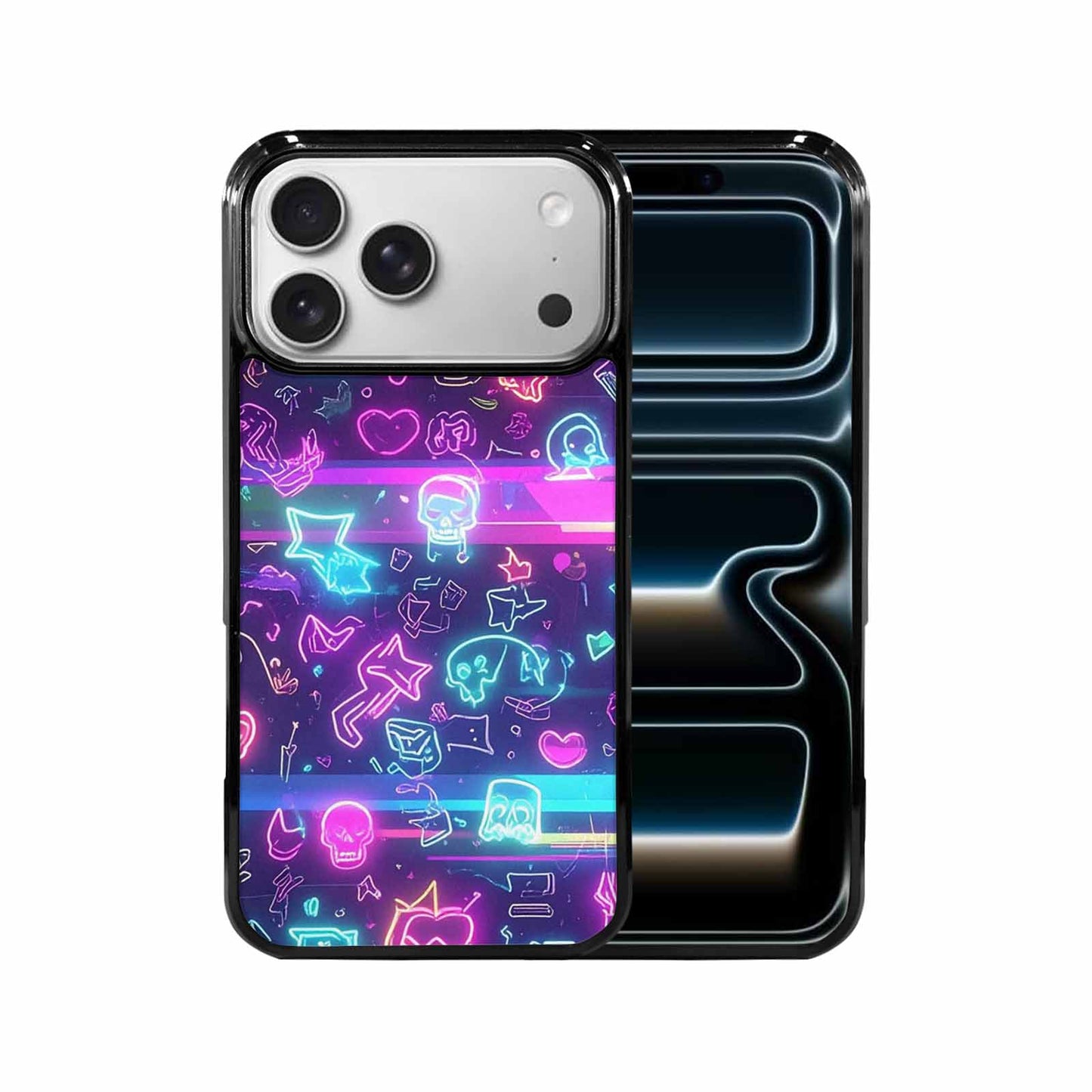 iPhone 17 Pro Max Case — Neon Glow Sticker Icon Original Art, Custom Art Phone Cover