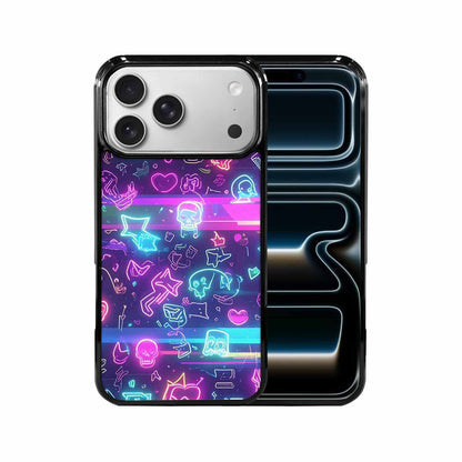 iPhone 17 Pro Max Case — Neon Glow Sticker Icon Original Art, Custom Art Phone Cover