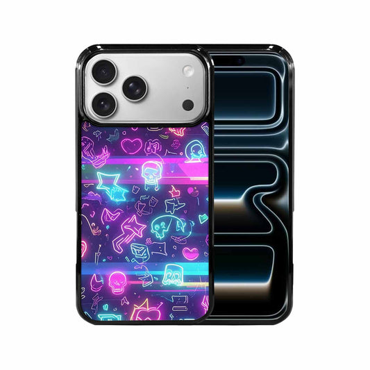 iPhone 17 Pro Max Case — Neon Glow Sticker Icon Original Art, Custom Art Phone Cover