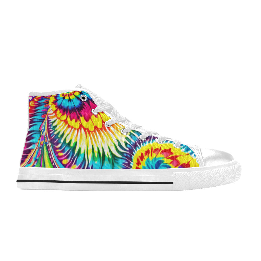 WOMEN'S Tie Dye Twist High Top Canvas Grunge Custom Shoes