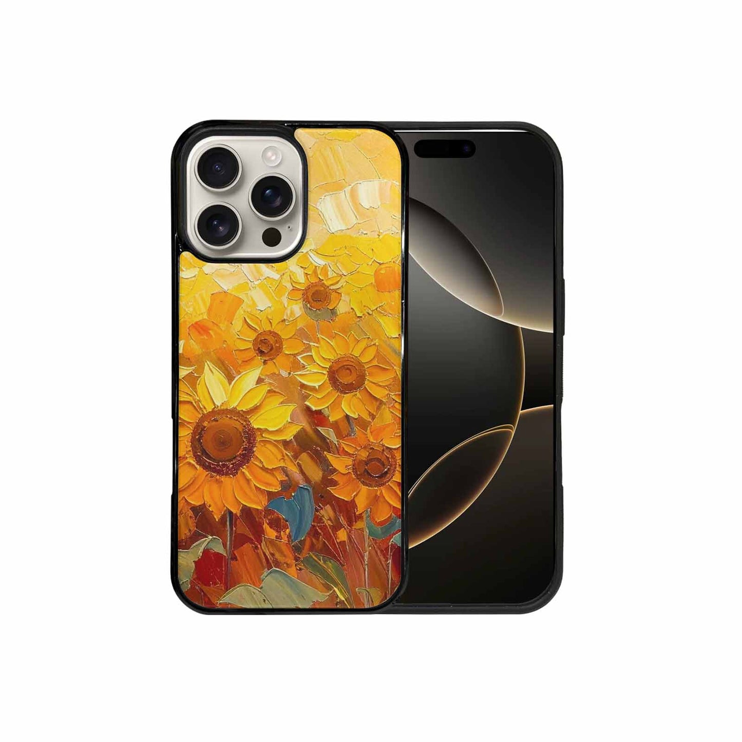 iPhone 16 Pro Max Case — Impressionist Sunflower Brushstroke Pattern Hundreds Of, Customized Protective Case