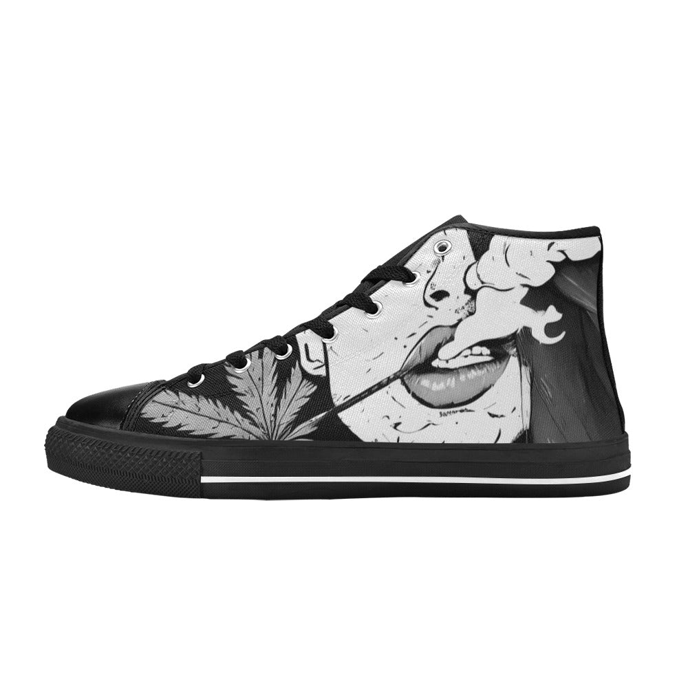MEN'S Cc 420 Woman Weed High Top Canvas Vibrant Chaos Custom Sneakers