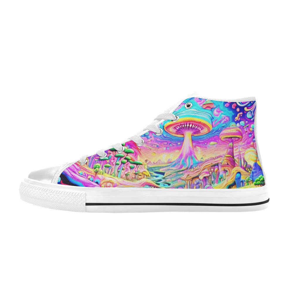 MEN'S Trippy World Art 5 High Top Canvas Vivid Sneakers
