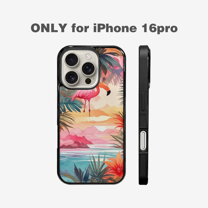 iPhone 16 Pro Case — Flamingo Tropical Flamingo Tropical Pattern Hundreds, Custom Art Phone Cover