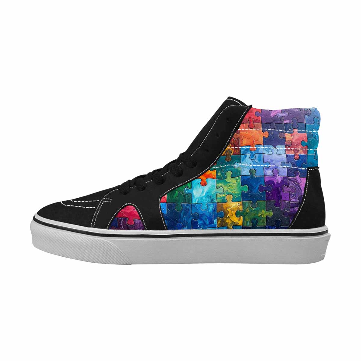 MEN'S Autism Puzzle Pieces High Top Canvas Vivid Sneakers