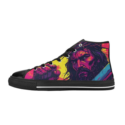 WOMEN'S Jesus_Ht_09 High Top Canvas Wallpaper Art Shoes