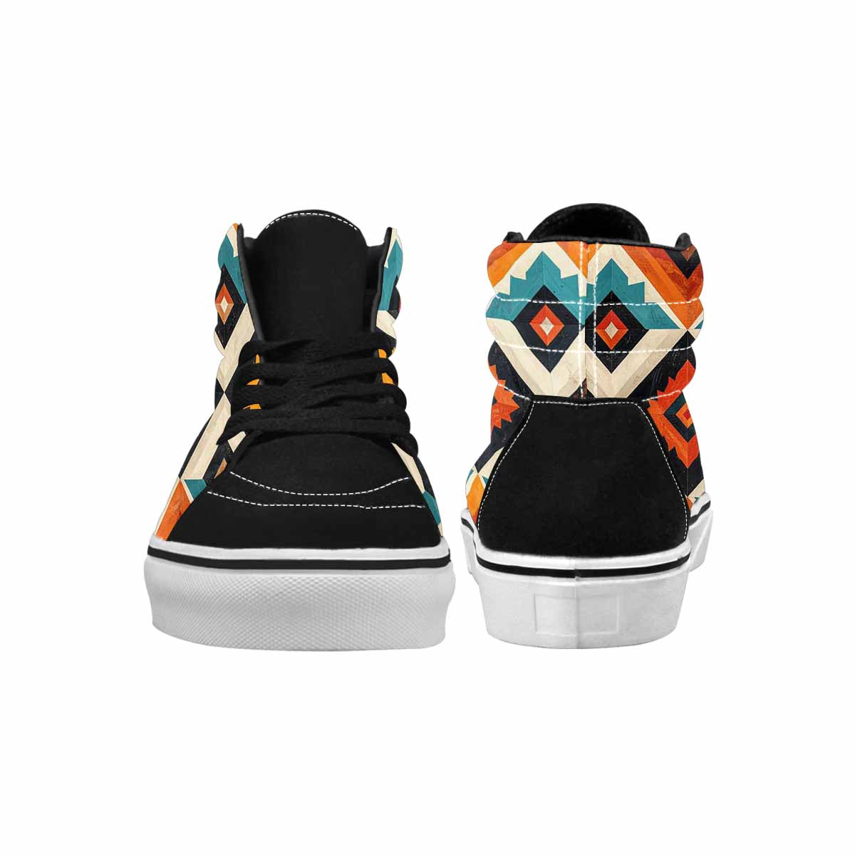 WOMEN'S Southwestern Geometric Diamond High Top Canvas Grunge Shoes