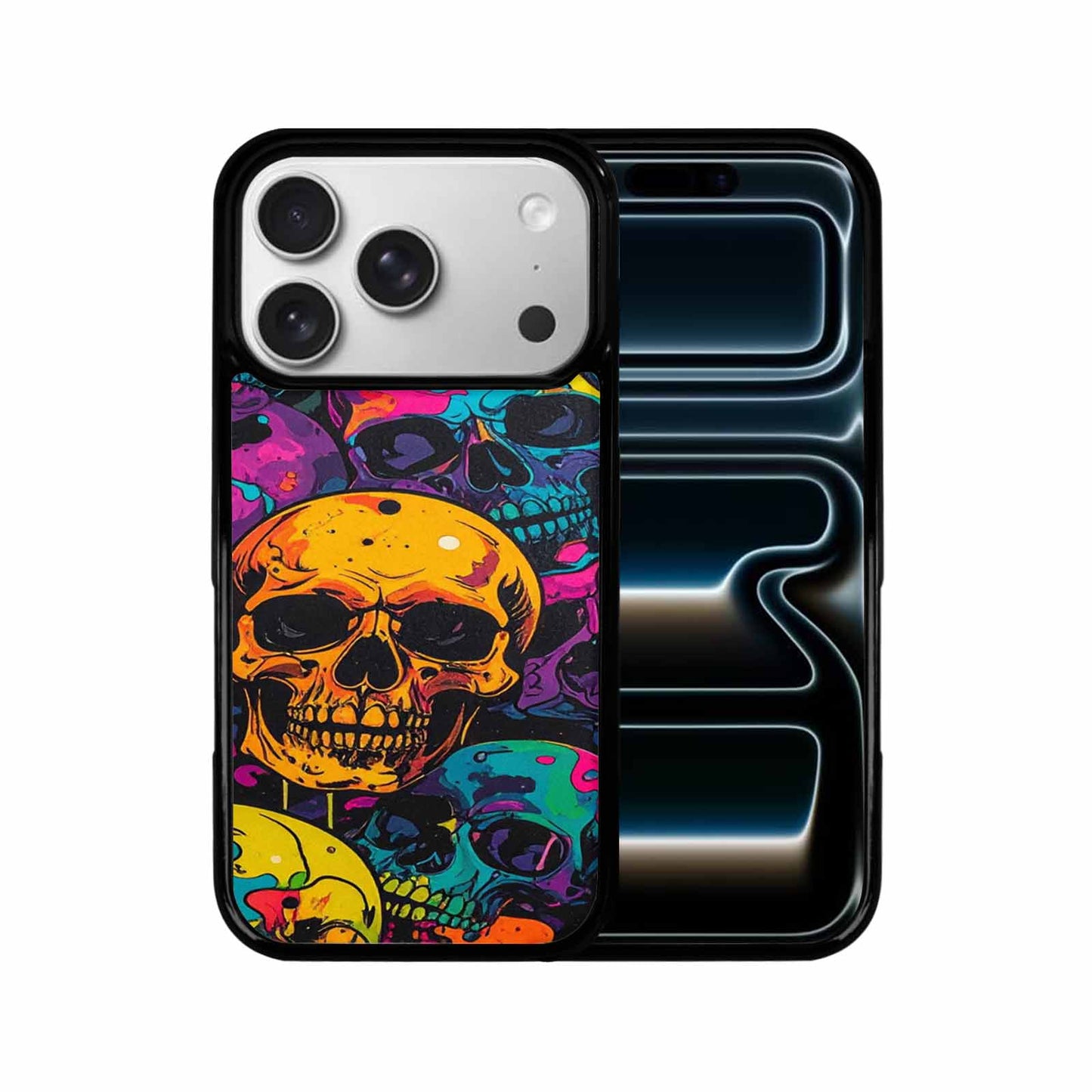 iPhone 17 Pro Case — 1000s Of Skulls Digital Camo Drip, Personalized Phone Case