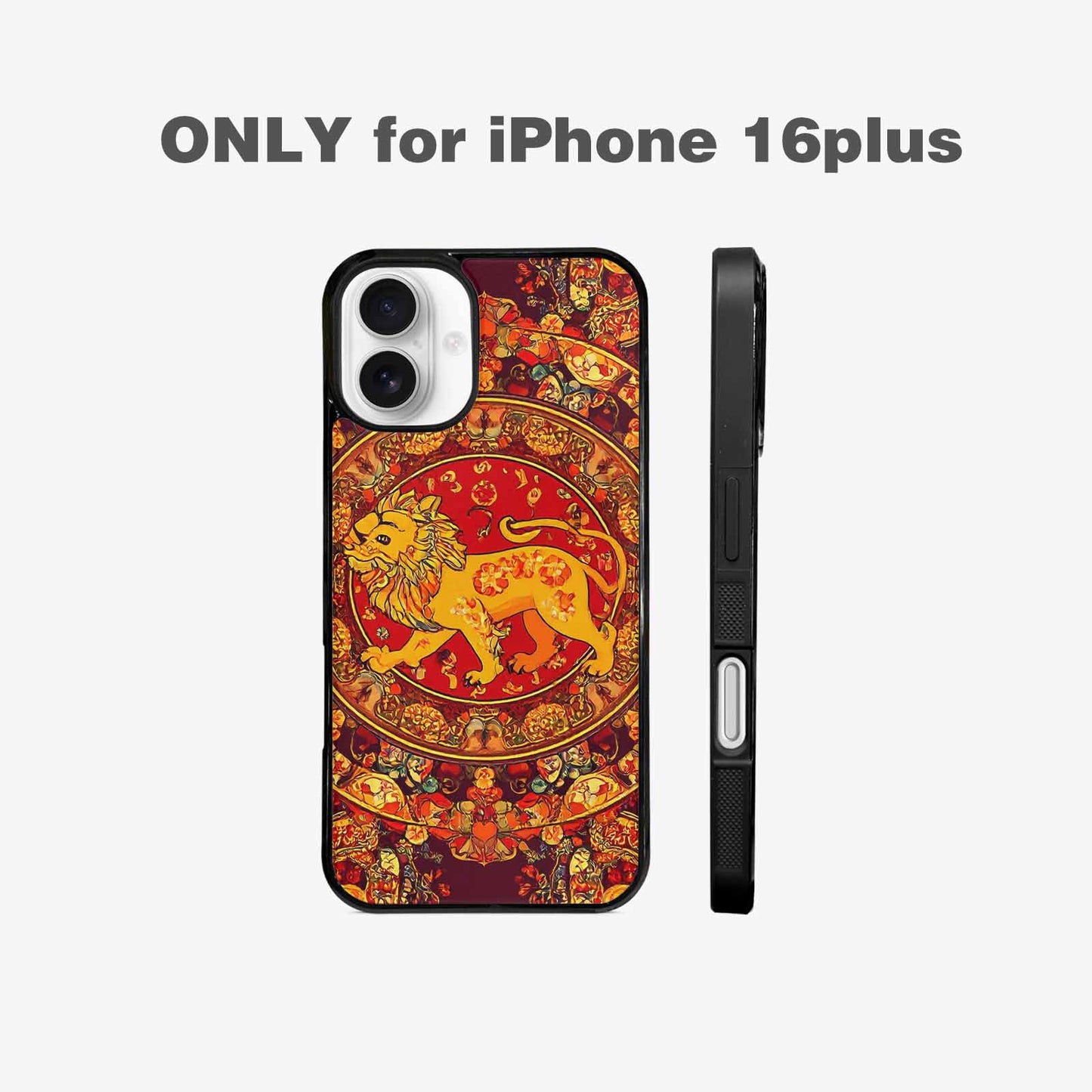 iPhone 16 Plus Case — Mandala Lions Art Seamless Pattern Vibrant, Custom Print Case Cover