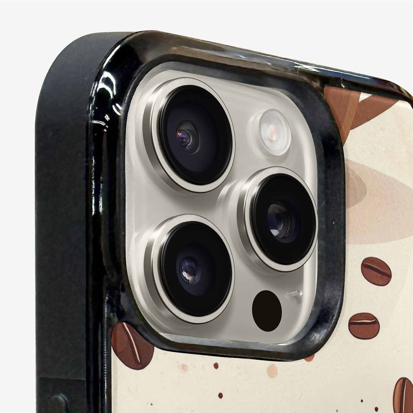 iPhone 15 Pro Max Case — Coffee Cup And Bean Pattern Seamless, Custom Phone Case