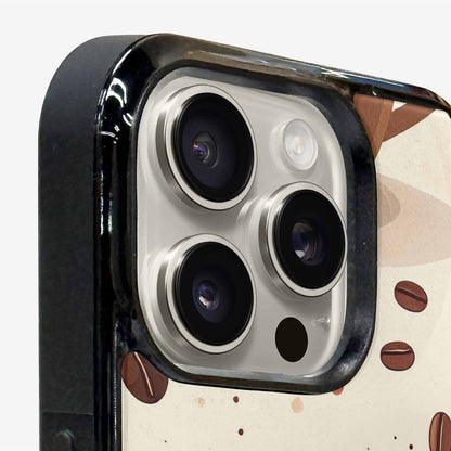 iPhone 15 Pro Max Case — Coffee Cup And Bean Pattern Seamless, Custom Phone Case