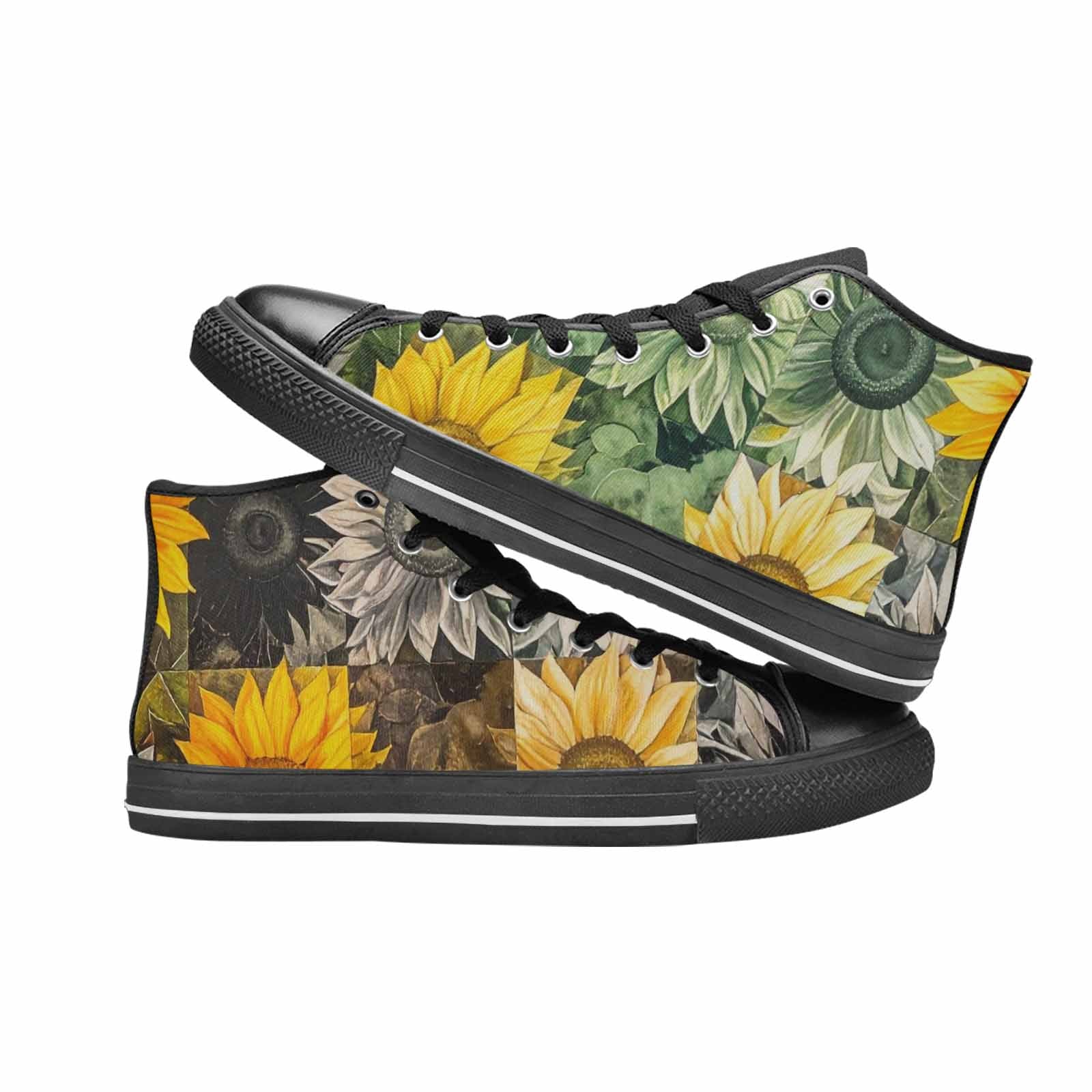 WOMEN'S Blend Melt Them High Top Canvas Wallpaper Art Custom Sneakers