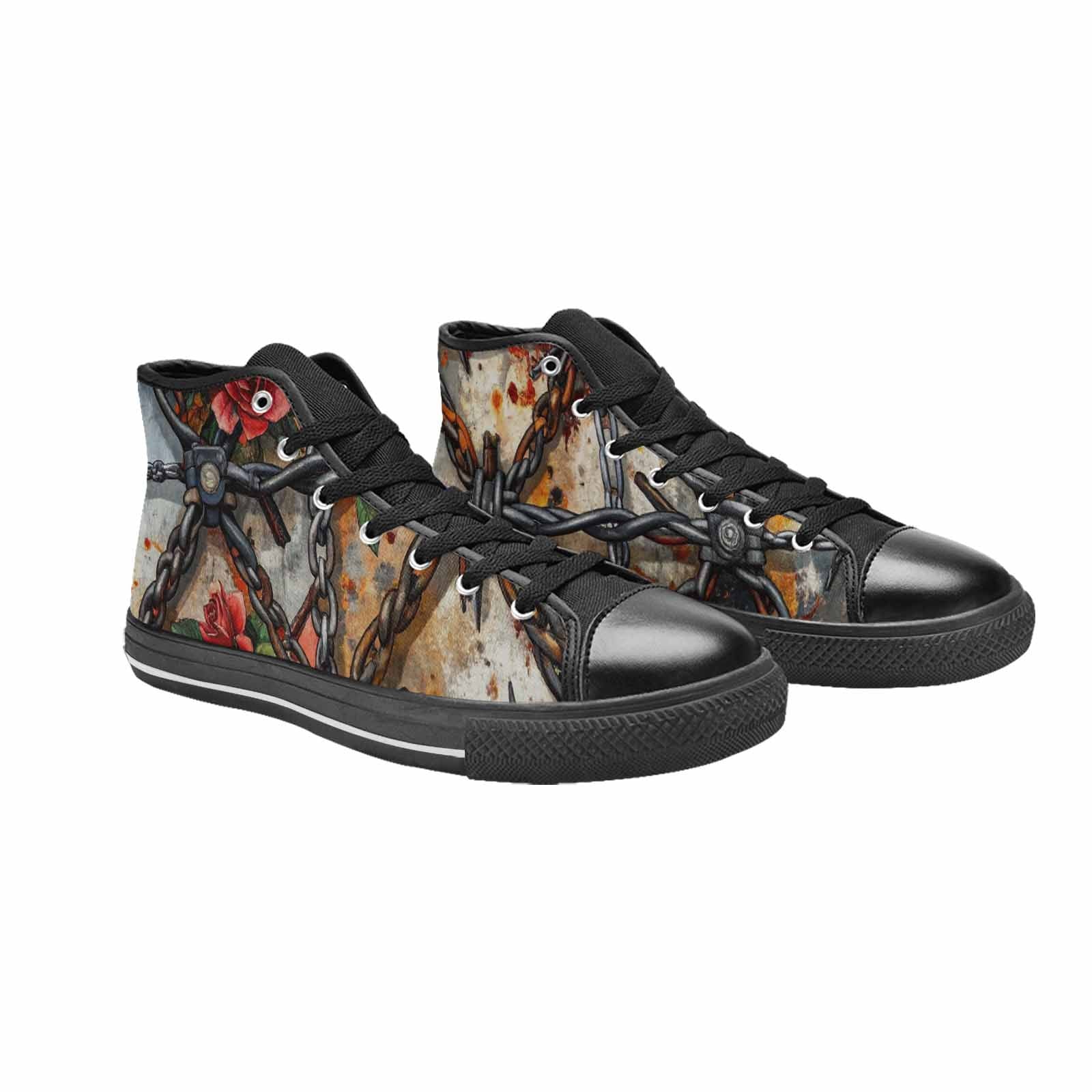 WOMEN'S Barbed Wire Chain High Top Canvas Aesthetic Sneakers