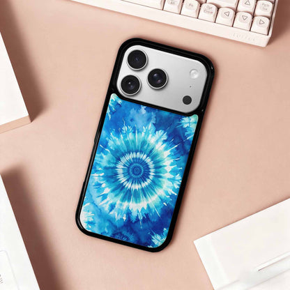 iPhone 17 Pro Case — Tie Dye Ocean Blues Blended Tie, Customized Protective Case